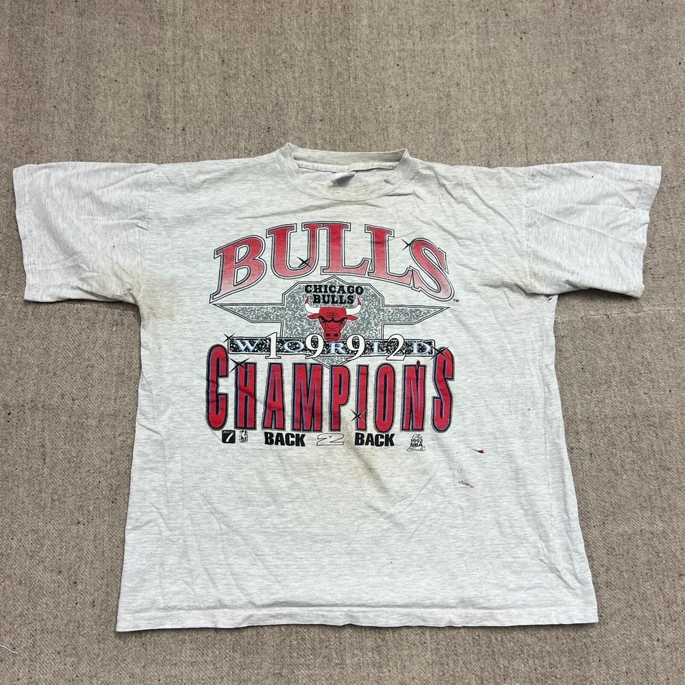 Vintage Chicago Bulls Shirt Mens XL Gray 1990s NBA Champions